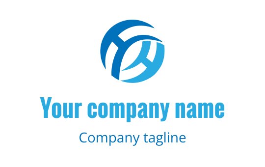 Modern blue logo design featuring interlocking circular shapes