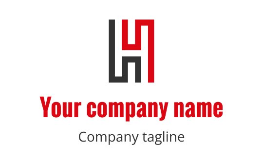 Modern logo design featuring a bold red and black geometric pattern