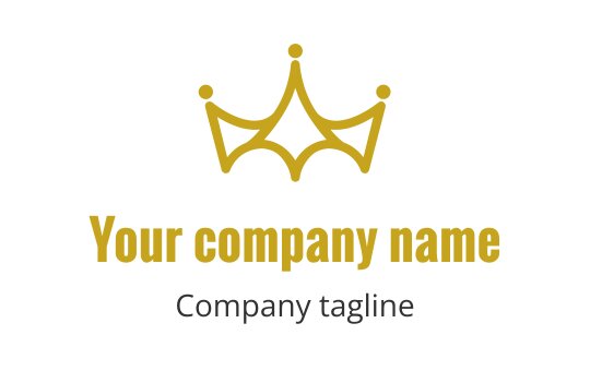 Elegant crown logo design in gold with modern typography