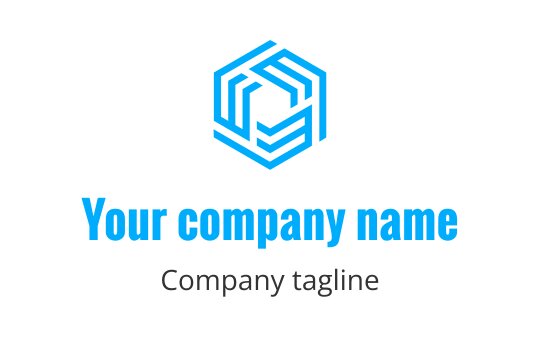 Modern blue hexagonal logo design with interlocking lines