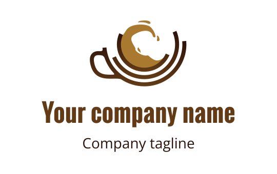 Elegant coffee cup logo design with swirling steam in warm tones