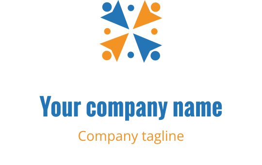 Colorful logo design featuring abstract shapes and dynamic elements