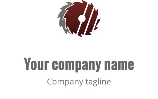 Modern circular saw blade logo design in red and gray tones