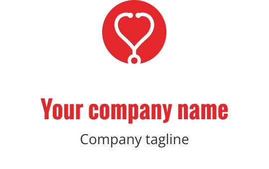Modern logo design featuring a stethoscope in a heart shape