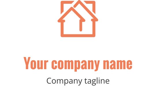 Modern coral logo design featuring abstract architectural shapes