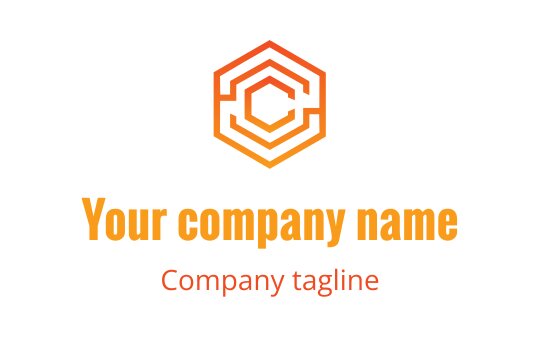 Modern hexagonal logo design with gradient orange and yellow colors
