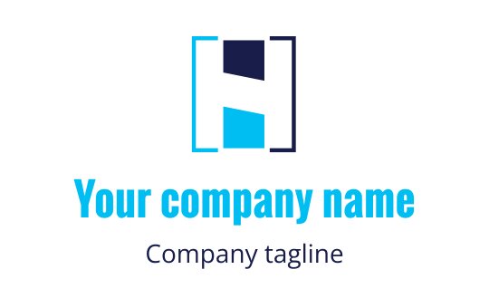 Modern blue and dark gray logo design featuring a stylized letter H