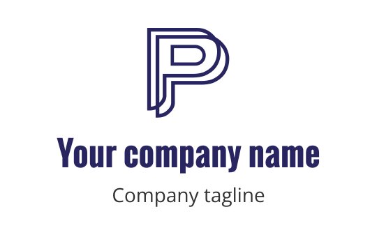 Modern logo design featuring a stylized letter P in blue