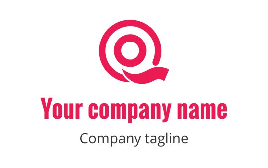 Modern circular logo design with red and black elements