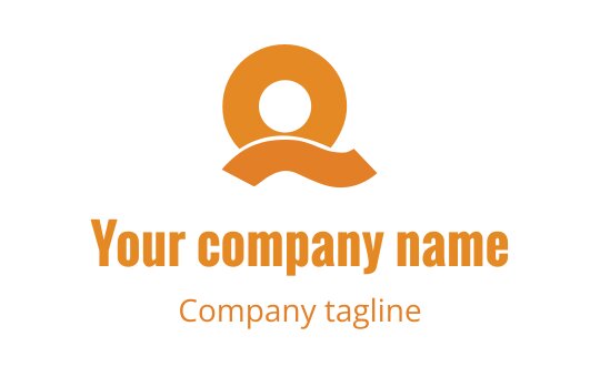 Modern orange logo design featuring a circular shape and flowing lines