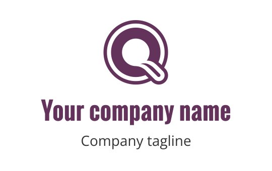 Modern purple logo design featuring a stylized letter Q