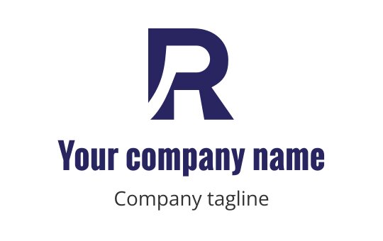 Modern blue letter R logo design with a sleek, geometric style