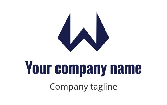 Modern blue logo design featuring a stylized letter W with sharp angles