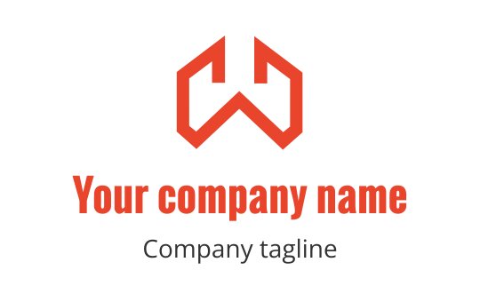 Bold geometric logo design featuring a stylized red letter W