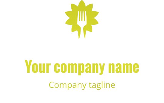 Elegant logo design featuring a gold leaf intertwined with a fork
