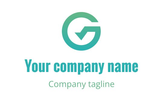 Modern circular logo design featuring a checkmark in gradient green