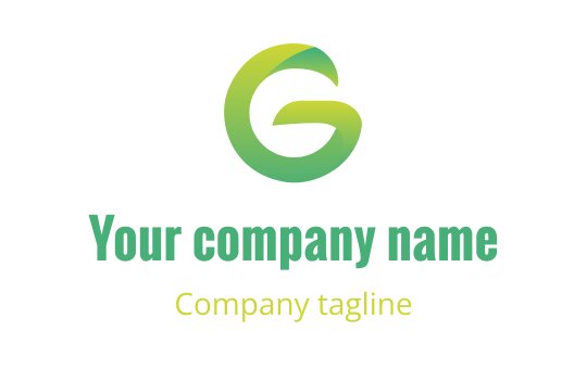 Modern green and yellow logo design featuring a stylized letter G