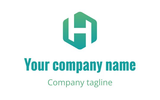 Modern hexagonal logo design featuring a stylized letter H in teal