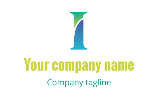 Modern logo design featuring a stylized letter "I" in blue and green