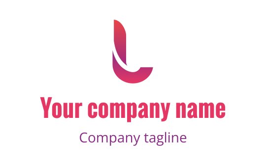 Modern logo design featuring a stylized letter "L" in pink hues