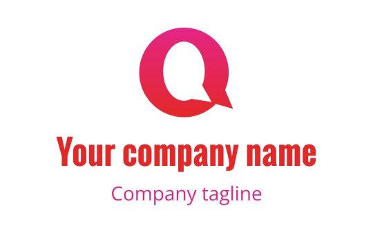 Modern gradient logo design featuring a stylized letter Q in pink