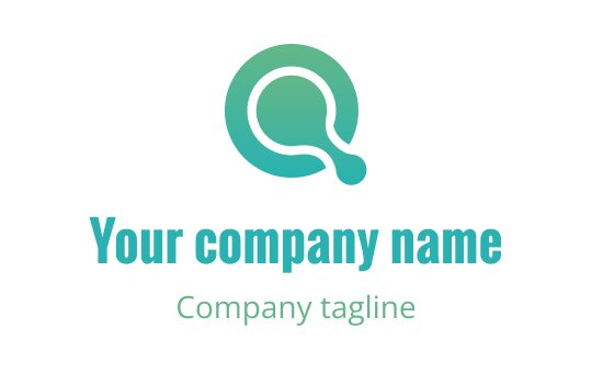Modern circular logo design in gradient teal and aqua colors