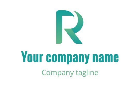 Modern teal and green logo design featuring a stylized letter R
