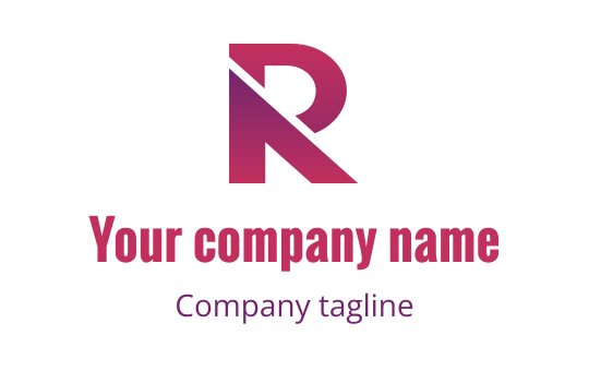 Modern geometric logo design featuring a stylized letter R in pink