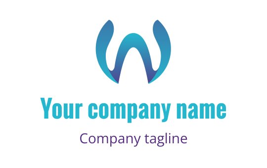 Modern blue and teal logo design featuring a stylized letter W
