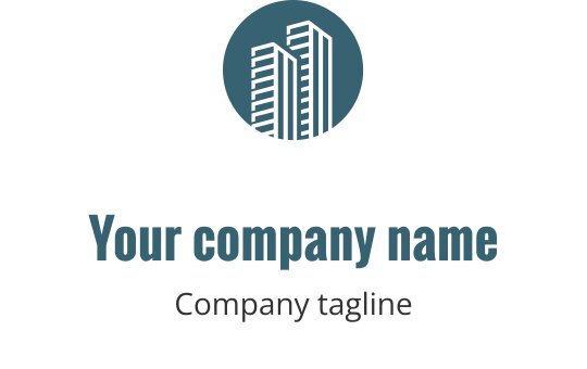 Modern teal logo design featuring a stylized house silhouette