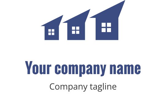 Teal logo design featuring a stylized house with a roof outline