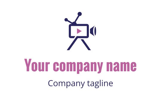 Creative logo design featuring a video camera with a play button