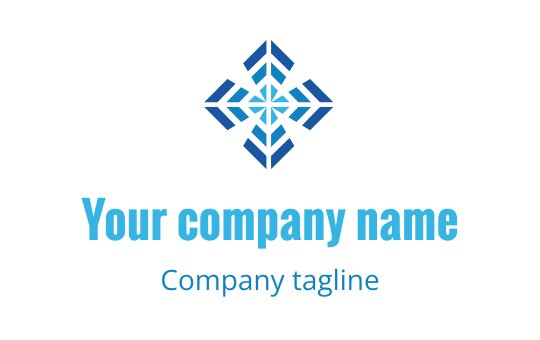 Modern blue geometric logo design with arrow motifs