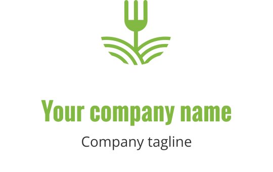 Modern lime green logo design featuring a stylized fork