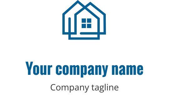 Teal logo design featuring a stylized house with a welcoming entrance