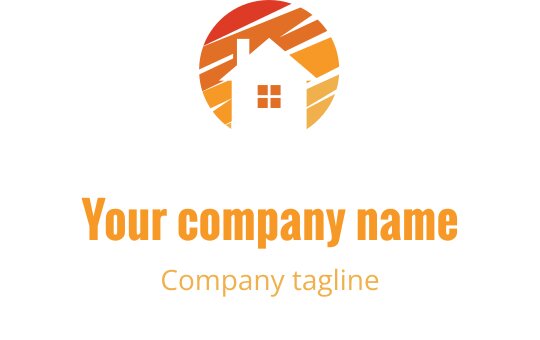 Vibrant logo design featuring a coral and gold holiday theme