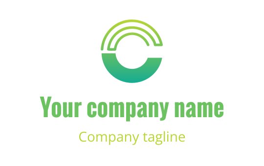 Modern circular logo design with green gradient and curved lines