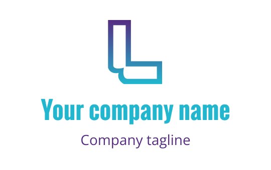 Modern blue and purple logo design featuring a stylized letter L