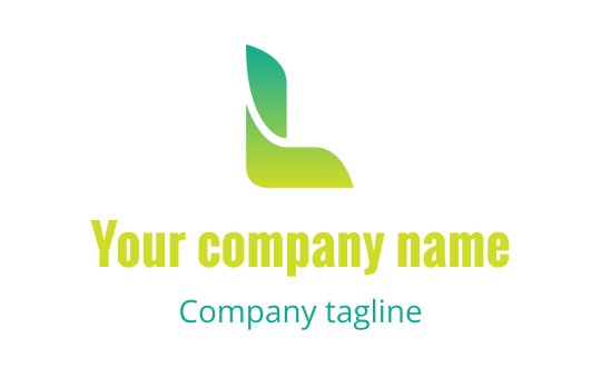Modern logo design featuring a stylized green leaf and letter L