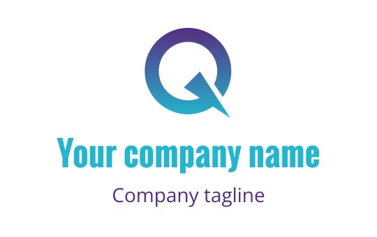 Modern gradient logo design featuring a stylized letter Q