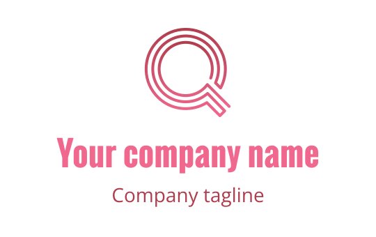 Modern pink and red logo design featuring a stylized letter Q