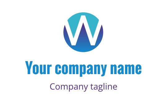 Modern blue and teal logo design featuring a stylized letter W
