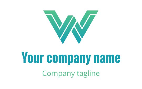 Modern teal and green logo design featuring interlocking 'W' shapes
