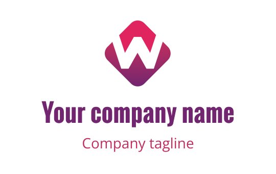 Modern logo design featuring a stylized letter W in pink and purple