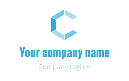Modern blue geometric logo design featuring a stylized letter C