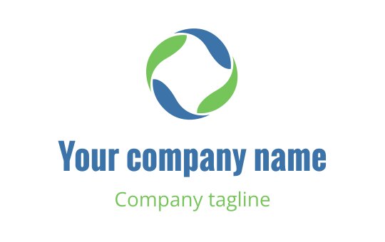 Modern circular logo design with blue and green flowing shapes