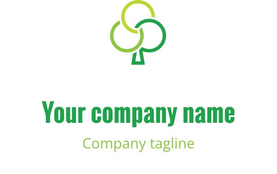 Modern tree logo design with overlapping green circles and trunk