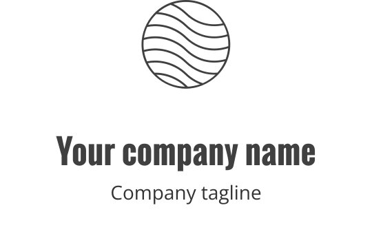 Modern circular logo design featuring wavy lines in a minimalist style