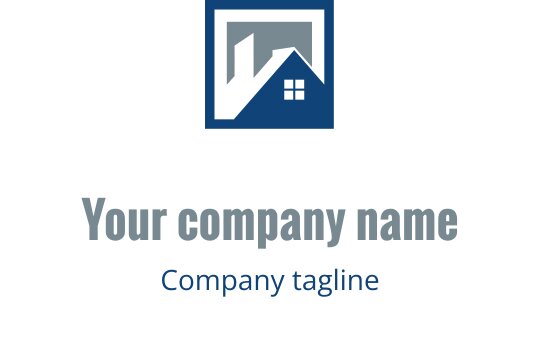 Teal logo design featuring a stylized roof silhouette