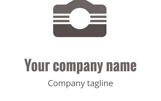 Sleek gray logo design featuring a stylized camera outline